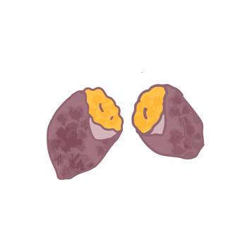 ホクホク焼き芋イラスト 焼き芋,秋,おやつ,美味しい,温かい,ほっこり,かわいい,素材,イラスト,カットイラストのイラスト素材