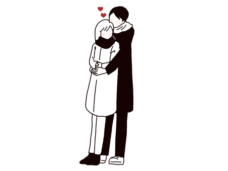 バックハグするカップル 恋愛,恋愛中,バックハグ,カップル,彼氏,彼女,ハグ,抱きつく,抱きしめる,恋のイラスト素材