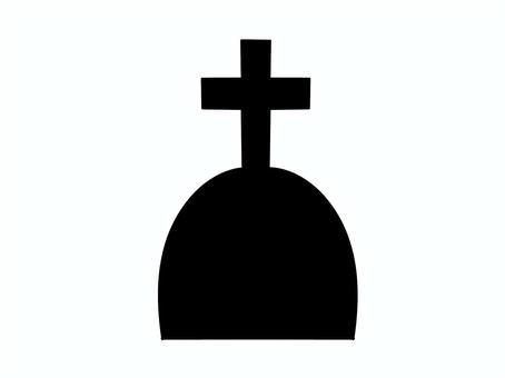 墓石シルエット 墓石,シルエット,シンプル,白背景,十字架,イベント,ハロウィン,10月,ホラー,秋のイラスト素材