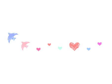 Curves of birds and hearts, , JPG, PNG and AI