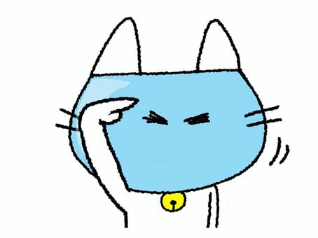 敬礼するAIロボット猫 猫,敬礼,挨拶,可愛い,リアクション,お知らせ用,宣伝用,pop調,手描き,挿絵のイラスト素材