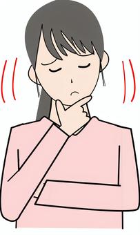 考える女性 女性,人物,考える,ピンク,うなづくのイラスト素材