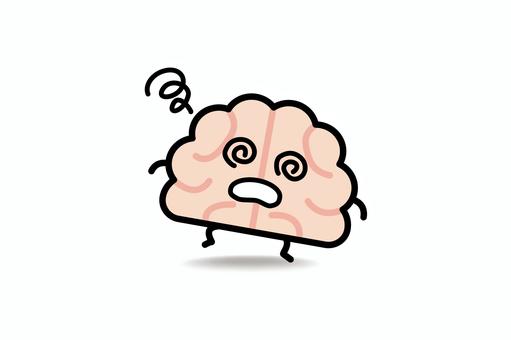 脳みそさん★ふらふら 脳みそ,ふらふら,貧血,低血糖,疲労,脳のイラスト素材