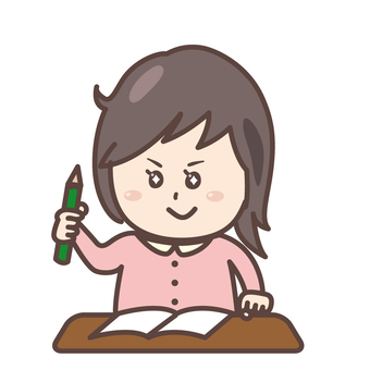 Studying girl, JPG, PNG and AI Studying girl, study, from now, reluctantly start, JPG, PNG and AI