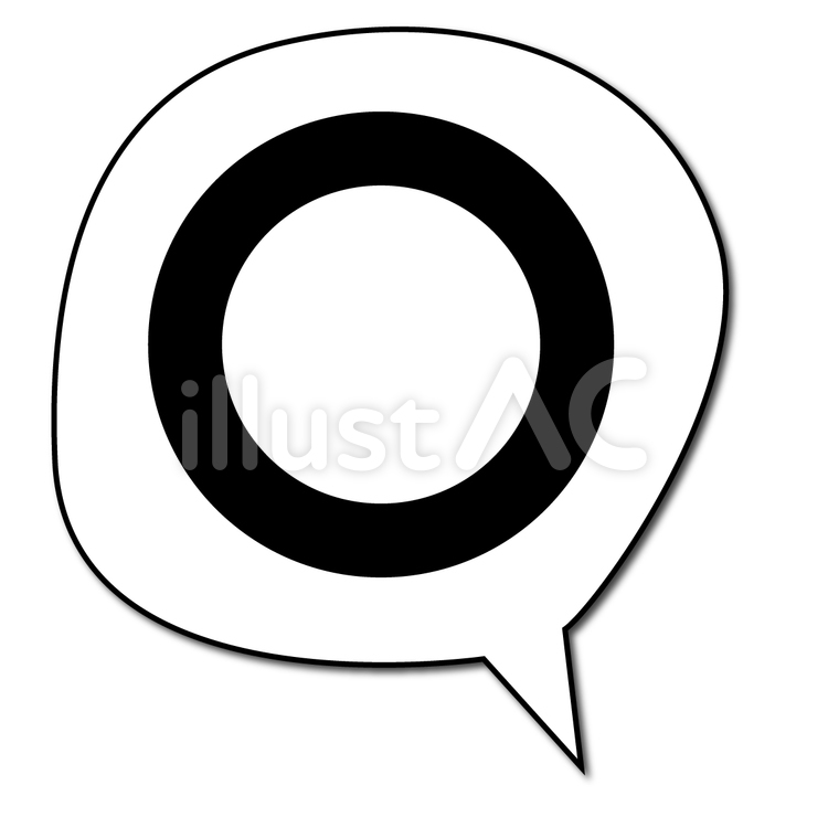 ふきだし・OK（黒） ok,可,丸のイラスト素材