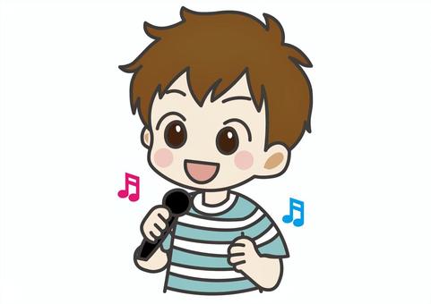 歌を歌う男の子 男の子,子供,男,人間,幼児,小学生,可愛い,歌,歌う,カラオケのイラスト素材