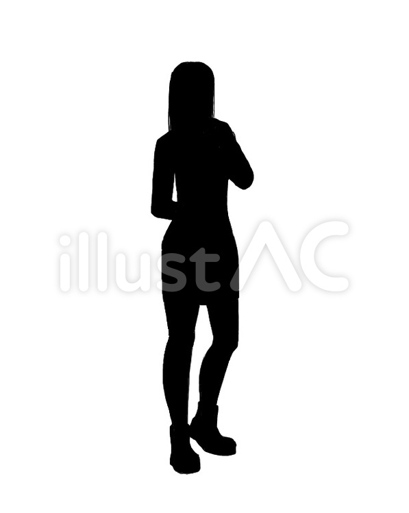 女性の立ち絵 女性,立ち絵,シルエットのイラスト素材