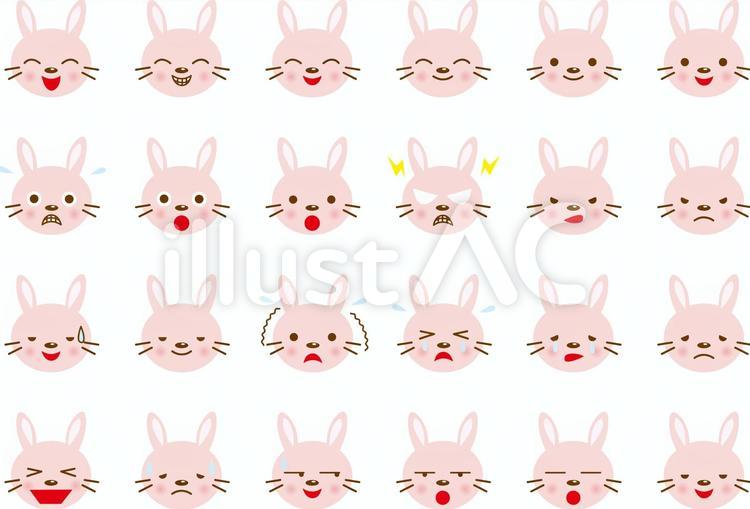 Free Vectors Various facial expressions of rabbits