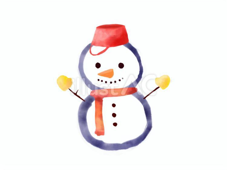 ゆきだるま 雪だるま,冬,かわいいのイラスト素材