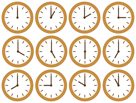 壁掛け時計（薄茶） 壁掛け時計,壁掛け,時計,アナログ,針,シンプル,素材,アイコン,挿絵,透過のイラスト素材