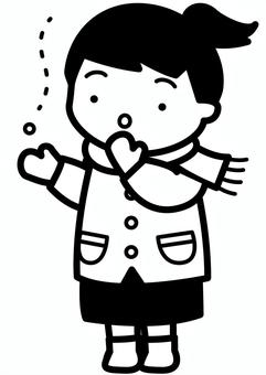 初雪-1c 初雪,雪,降る,マフラー,コート,女の子,手袋,ブーツ,冬,かわいいのイラスト素材