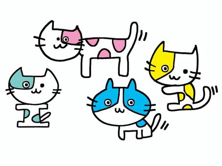 猫 カラフル