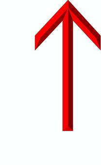 ３D文字記号赤上矢印 上,矢印,記号,立体,3d,赤,装飾,デザイン,アイコンのイラスト素材