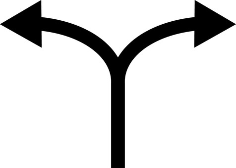 삽화, 화살표, 갈림길, 분기, 