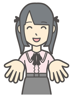  地雷系女子-019-バスト ください,地雷系,女性,女の子,ツインテール,人物,かわいい,ちょうだい,ねだる,欲しいのイラスト素材