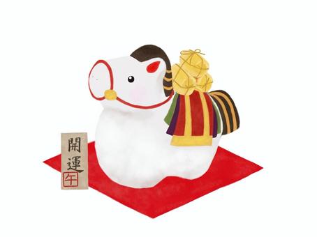 午　6 お正月,午,午年,馬,正月,2026,年賀状,十二支,年賀,素材のイラスト素材