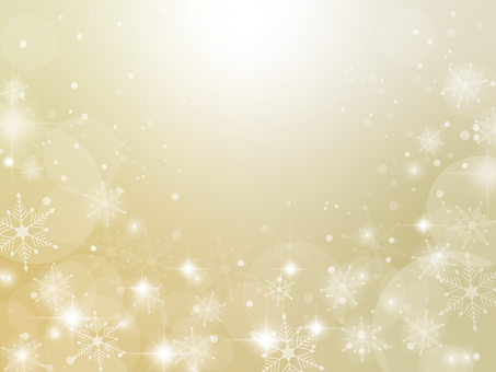 キラキラでフワフワな雪の結晶の背景 金 冬,背景,雪,結晶,キラキラ,光,グラデーション,金,淡い,フレームのイラスト素材