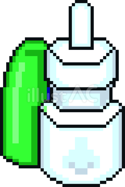 ドット絵の緑の点鼻薬です。 ドット絵,点鼻薬,シンプルのイラスト素材
