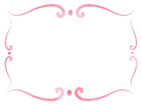 水彩風のピンクの装飾フレーム フレーム,装飾,水彩,ピンク,淡い色,かわいい,ガーリー,フェミニン,おしゃれ,シンプルのイラスト素材