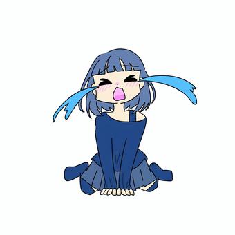 号泣 号泣,えーん,悲しい,辛い,大号泣,絶望,悲しみ,女の子,女の子座り,泣きベソのイラスト素材
