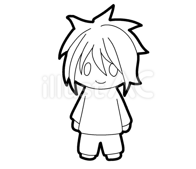 無色の自然体の男の子 男の子,男性,人のイラスト素材