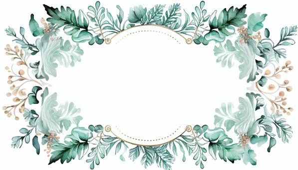 mint green horizontal frame, mint ijo, alam, a godhong, JPG and PNG