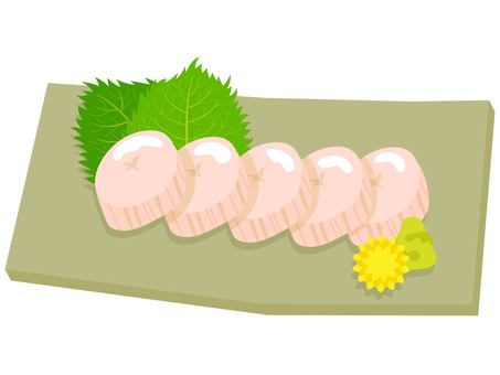 ホタテのお刺身 ホタテのお刺身 ホタテ,帆立貝,貝柱,刺身,生物,魚介類,和食,居酒屋,紫蘇,青紫蘇のイラスト素材