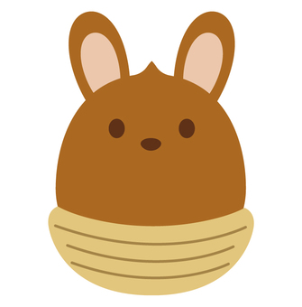 どんぐりのうさぎ どんぐり,動物,キャラクター,かわいい,うさぎ,秋,きのみ,自然,植物,シンプルのイラスト素材