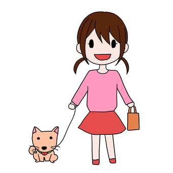 dog walking woman, , JPG and PNG