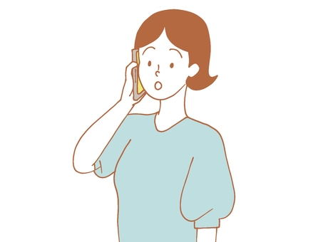 電話をする女性 スマホ,携帯,電話,話す,着信,女性,女の人,シンプル,手描きのイラスト素材
