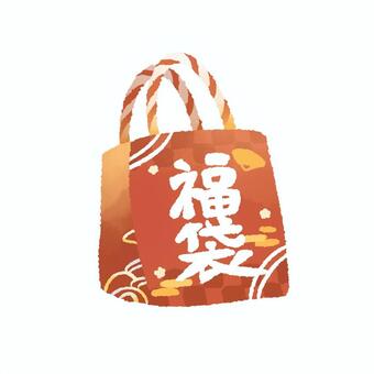 福袋 福袋,袋,お楽しみ袋,正月,元旦,新年,紙袋,初売り,年賀状,1月のイラスト素材