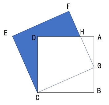 正方形の重なり面積問題 算数,図形,小学生,テスト,中学受験,正方形,面積のイラスト素材