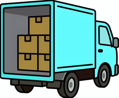 青の運搬用トラックです。 運搬,トラック,シンプル,荷物,積み込み,車両,物流,荷台,運送,荷役のイラスト素材