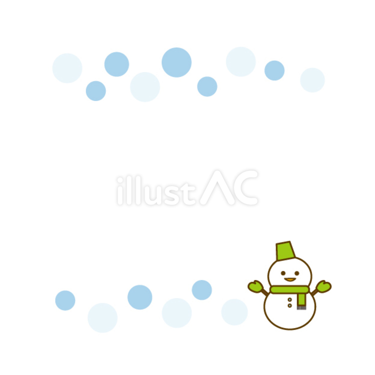 雪だるまの飾り枠 雪だるま,飾り枠,かわいいのイラスト素材