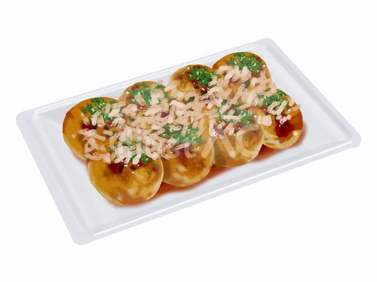 屋台のたこ焼き たこ焼き,屋台,トレーのイラスト素材
