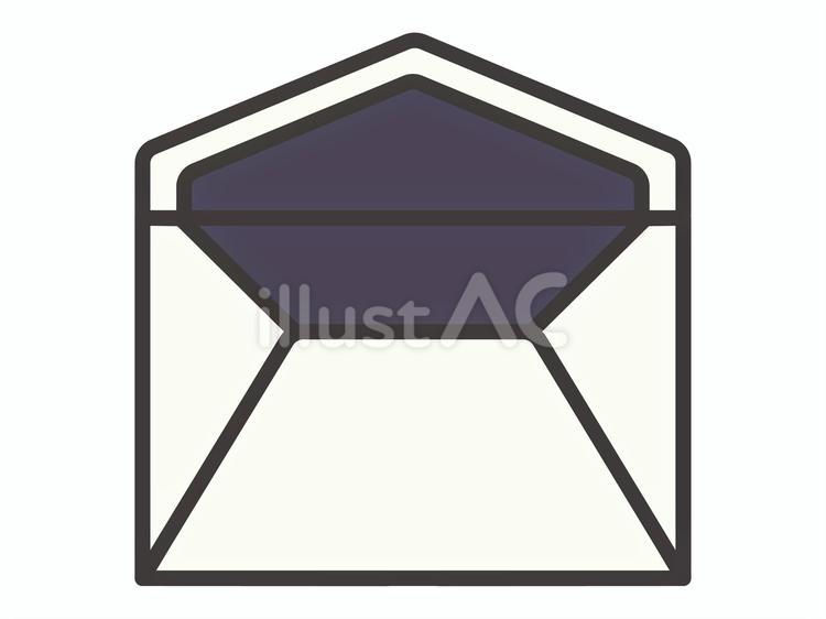 シンプルな封筒(開封)02 封筒,手紙,開封のイラスト素材