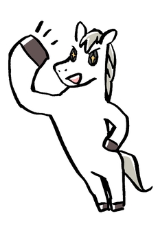 ガンバリ　ウマッスル 決意,午,馬のイラスト素材