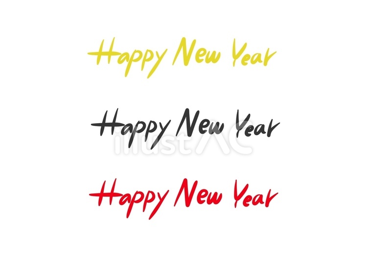 Happy New Year⭐︎筆記体 happy,new,yearのイラスト素材