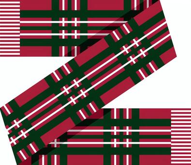クリスマスカラーのマフラー マフラー,チェック柄,防寒着,防寒,シンプル,かわいい,あしらい,冬,12月,素材のイラスト素材