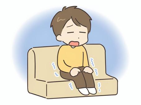 足元だけ寒い末端冷え性の男性 男性,寒い,冷え症,冷え性,足,冷え,冷える,男,人物,人のイラスト素材