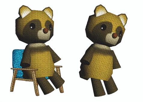 Illustration, amigurumi, raccoon, raccoon dog, 