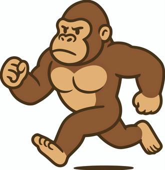 ランニングするゴリラ ランニング,マラソン,ゴリラ,走る,ダイエット,筋トレ,トレーニング,トレーニー,ジム,筋肉のイラスト素材