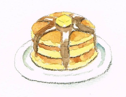 Hot cake, pancake, pancake, watercolor, JPG