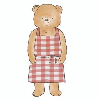 Illustration, bear, animal, apron, 