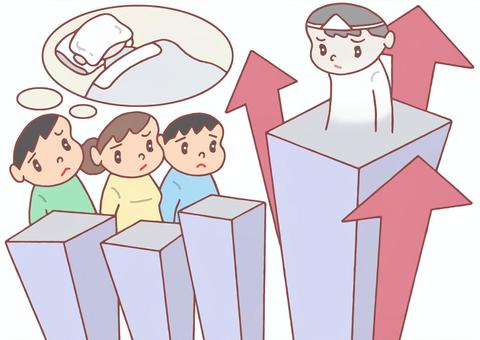 超過死亡・死亡者数の増加 超過死亡,死亡,増加,死亡者,死亡数,年次推移,人口問題,国民,社会問題,男性のイラスト素材