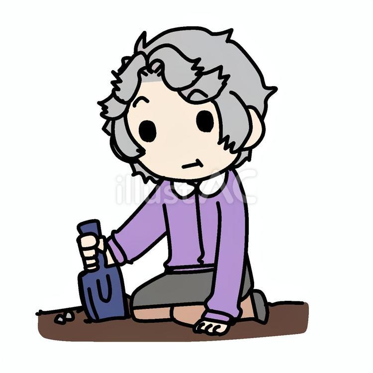 スコップで土を掘るおばあさん おばあさん,スコップ,土のイラスト素材