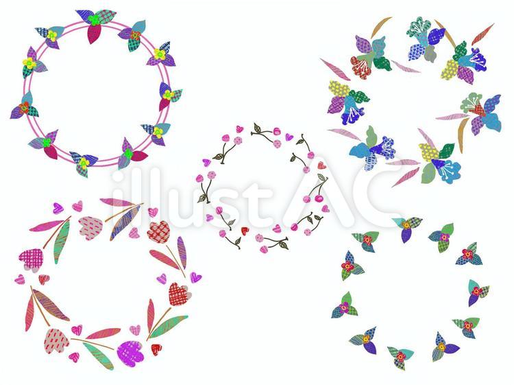 やさしく触れる花-リース1 花,はな,ハナのイラスト素材