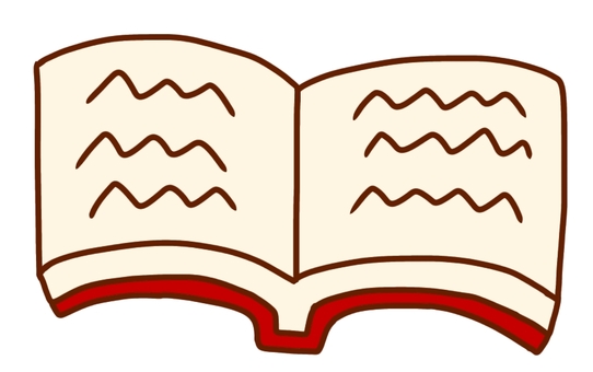 開いた本 本,読書,図書館,手書き,アイコンのイラスト素材