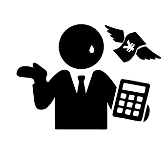 お手上げ（予算超過） 予算超過,出費,お手上げ,アイコン,経理,財務のイラスト素材