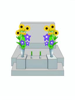 お墓のイラスト お墓,お盆,墓石,秋,夏のイラスト素材